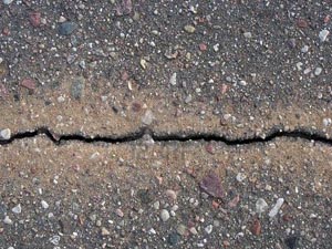 Cracking asphalt driveway